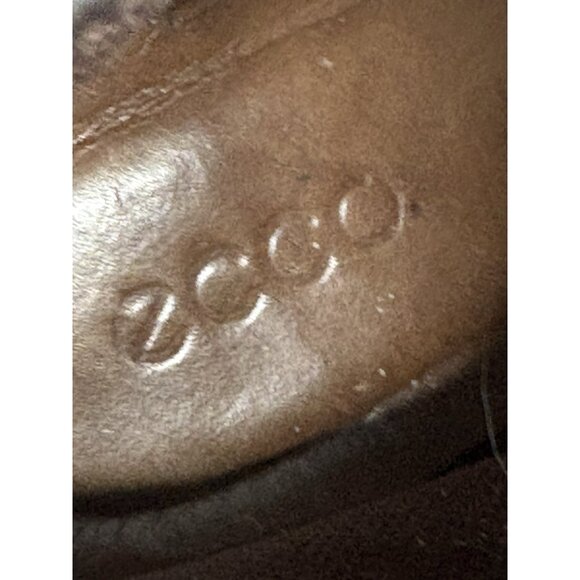 ECCO Touch 25 Lace Up Leather Boots Women’s 9.5 40 EU Side Zip Brown Bootie - Picture 8 of 15